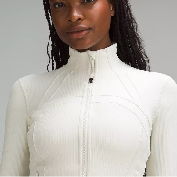 Lululemon Cropped Define Jacket Ribbed Nulu-Bone Radiate Transparent Foil-NWT - Picture 3 of 8